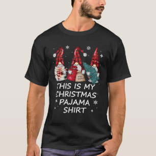 Das ist mein Weihnachtspyjama Büffel Karo Gnom T-Shirt