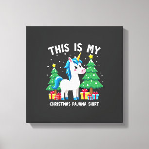 Das ist mein Weihnachtspyjama-Shirt Einhorn Xmas P Leinwanddruck