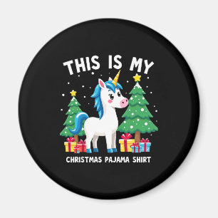 Das ist mein Weihnachtspyjama-Shirt Einhorn Xmas P Magnet