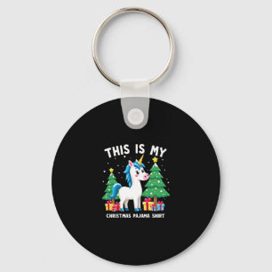 Das ist mein Weihnachtspyjama-Shirt Einhorn Xmas P Schlüsselanhänger