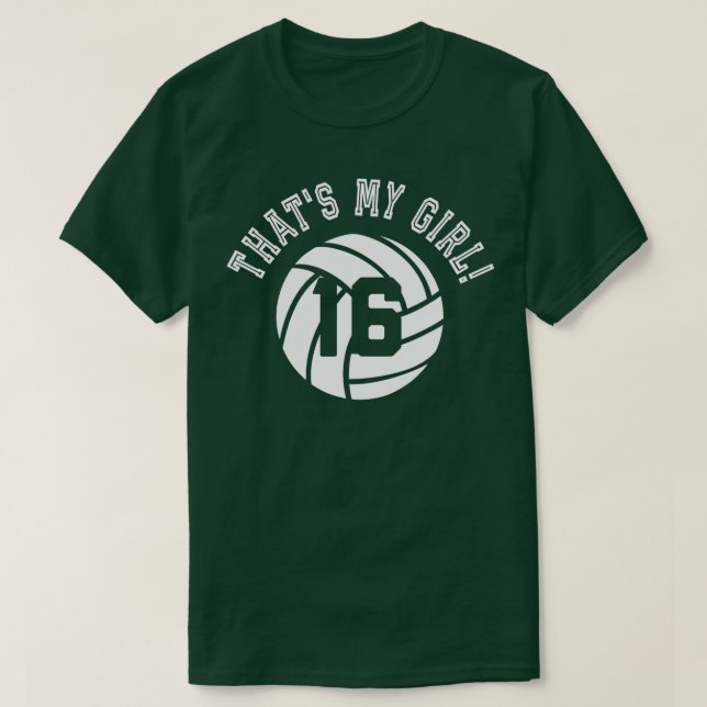 Das ist meine Girl #16 Volleyball Player Mama oder T-Shirt (Design vorne)