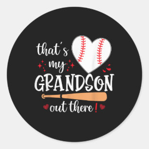 Das ist meine Großmutter da draußen Baseball-Großm Runder Aufkleber