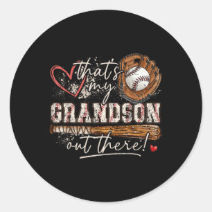 Das ist meine Großmutter da draußen Baseball-Großm Runder Aufkleber