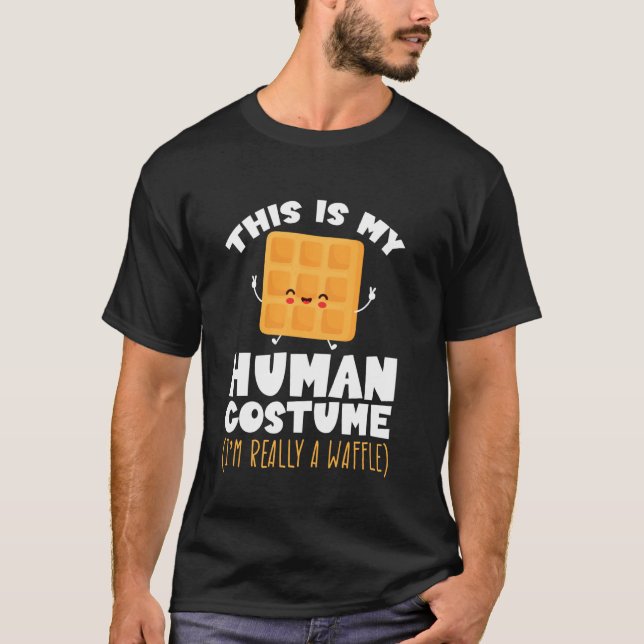 Das ist meine menschliche Kostümwaffe Waffel Batte T-Shirt (Vorderseite)