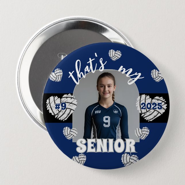 Das ist meine Senior Volleyball-Taste Button (Vorne & Hinten)
