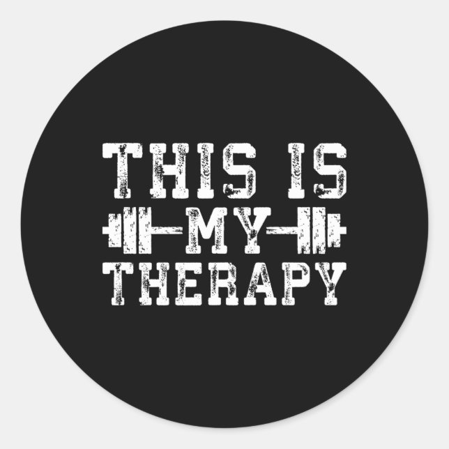 Das ist meine Therapie Barbell Gym Runder Aufkleber (Vorderseite)