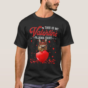 Das ist meine Valentine Pajama Maine Coon Cat T-Shirt