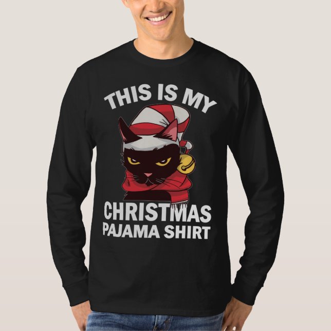 Das ist meine Weihnachts Pajama Angry Cat Weihnach T-Shirt (Vorderseite)