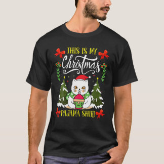 Das ist meine Weihnachts Pajama Cat Weihnachtsmann T-Shirt