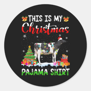 Das ist meine Weihnachts Pajama Milchkuh Lover Xma Runder Aufkleber
