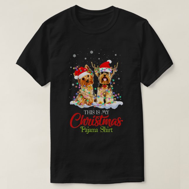 Das ist meine Weihnachts-Pajama Yorkie-Weihnachtsm T-Shirt (Design vorne)