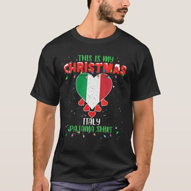 Das ist meine Weihnachtsbeleuchtung Liebe Italien  T-Shirt (Vorderseite)
