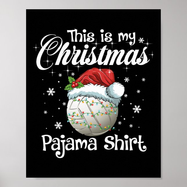 Das ist meine Weihnachtsfamilie Pajama Xmas Volley Poster (Vorne)