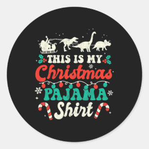 Das ist meine Weihnachtsfeier Pajama Santas Sleigh Runder Aufkleber