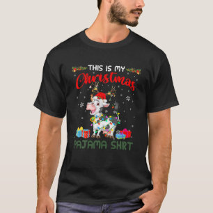 Das ist meine Weihnachtskuh Pajama Santa Reindeer T-Shirt