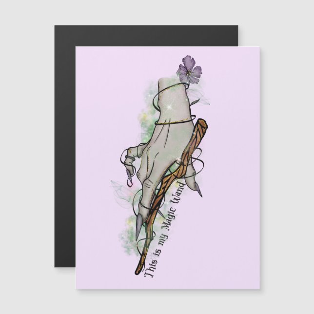 Das ist meine Zauberwand - gotische Hexenhand Magnetkarte (Vorne/Hinten)