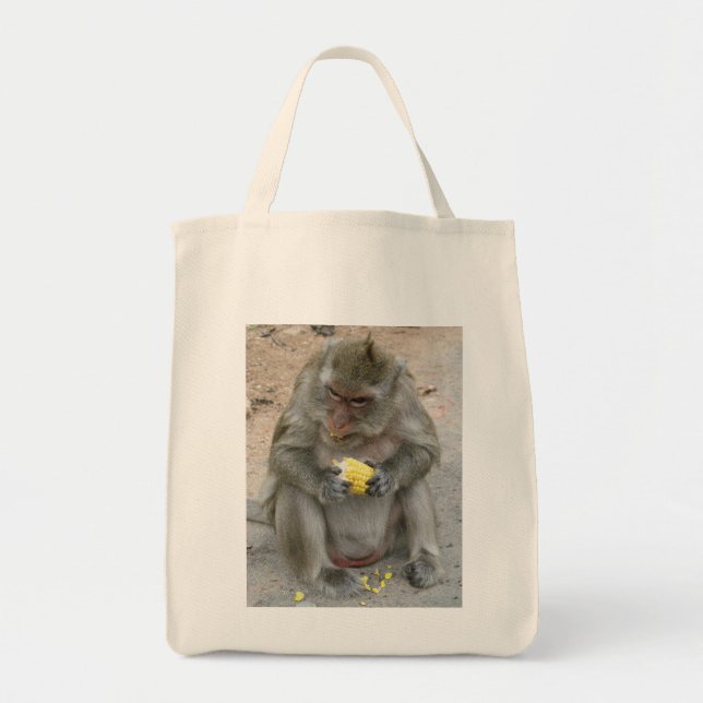 Das ist meins! ... Wild Thai Macaque Monkey Tragetasche (Vorne)