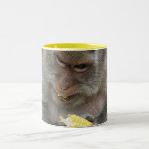 Das ist meins! ... Wild Thai Macaque Monkey Zweifarbige Tasse