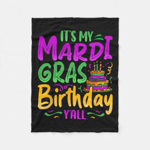 Das ist My Mardi Gras Birthday Yall Celebration Ma Fleecedecke