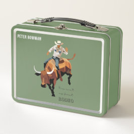 Das ist nicht mein erstes RODEO: Bull-Reiter Metall Brotdose