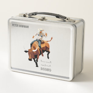 Das ist nicht mein erstes RODEO : Bullenreiter Metall Brotdose