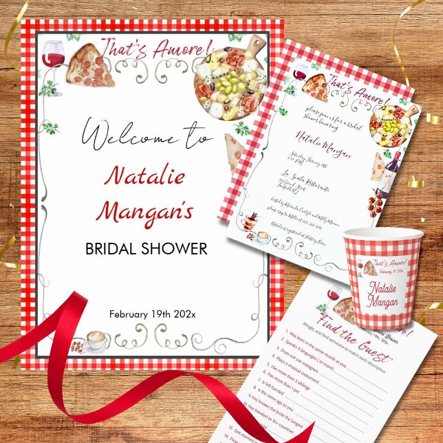 Das ist noch Brautparty 1 Einladung (Fun Italian style Bridal Shower)