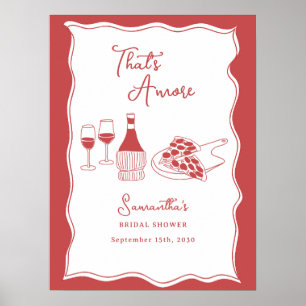 Das ist noch ein italienisches Pizzas Wein Brautpa Poster