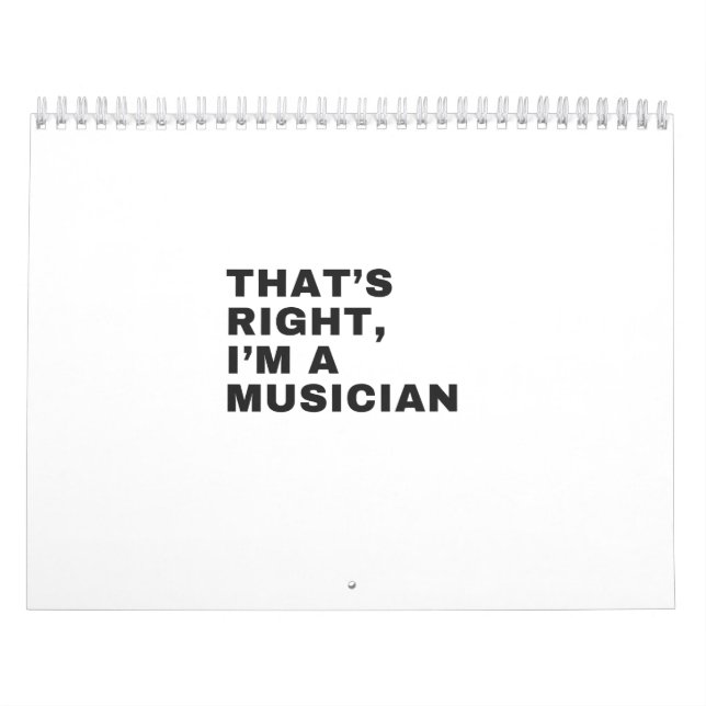 DAS IST RICHTIG, ICH BIN MUSIKER KALENDER (Titelbild)