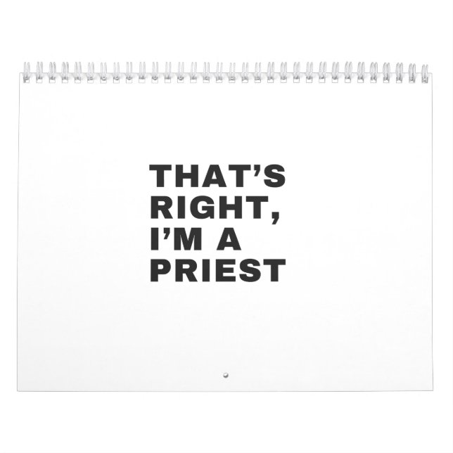 DAS IST RICHTIG, ICH BIN PRIEST KALENDER (Titelbild)