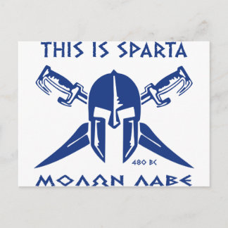Das ist Sparta - Molon Lave - Blau Postkarte