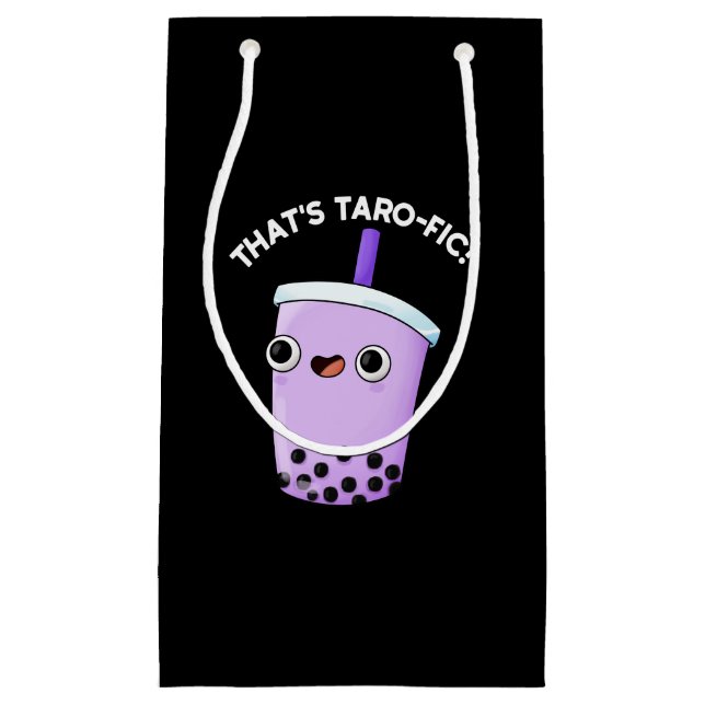 Das ist Taroffic Funny Boba Tea Pun Dark BG Kleine Geschenktüte (Vorderseite)