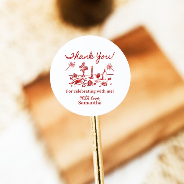 Das ist umso Illustrierter danke Runder Aufkleber (Von Creator hochgeladen)