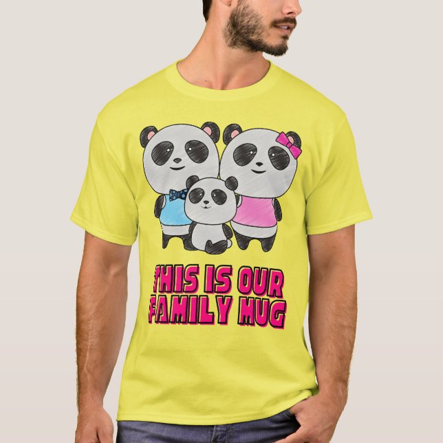 Das ist unsere Familie, Panda Familie Huddle, Nied T-Shirt (Vorderseite)