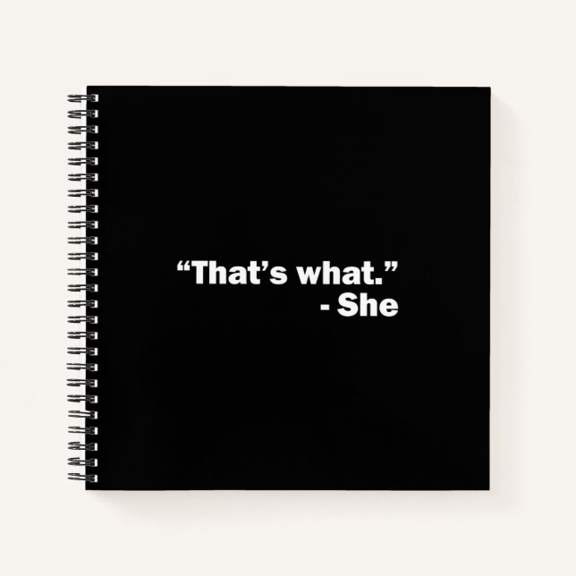 Das ist, was sie gesagt hat notizbuch (Vorderseite)