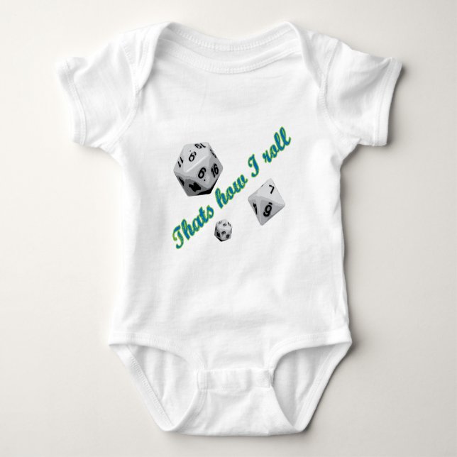 Das ist, wie ich Würfel rolle Baby Strampler (Vorderseite)