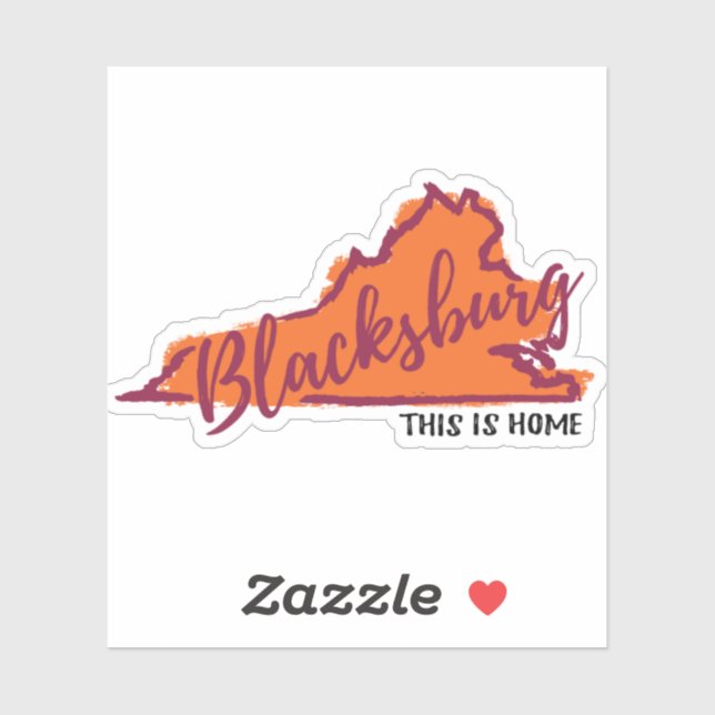 Das ist Zuhause Blacksburg Va Hokie Sticker (Blatt)