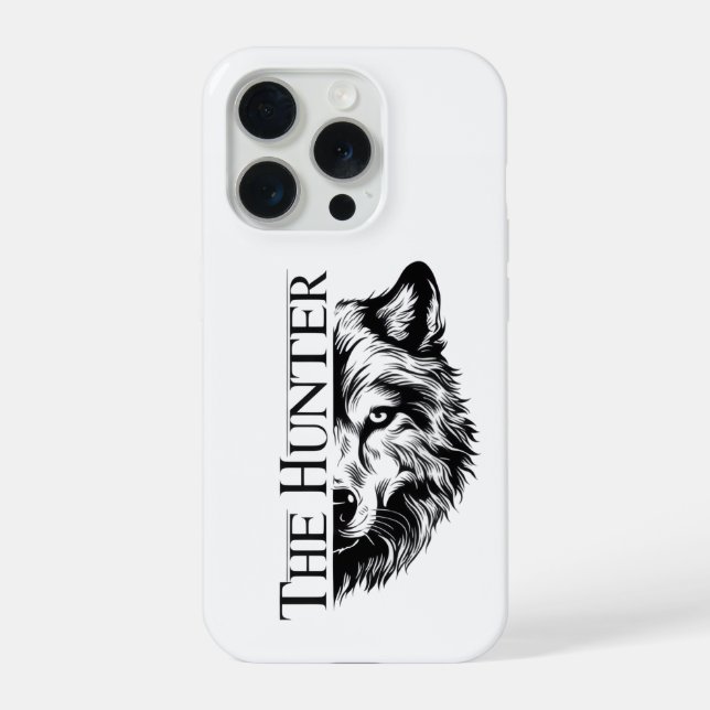 Das Jäger-Wolf-Handyhülle-Design iPhone 15 Pro Hülle (Rückseite)