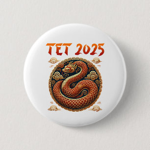 Das Jahr 2025 des nake vietnamesischen Neujahrs Button