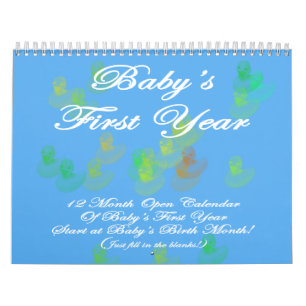 Das Jahr-Blau-Kalender des Babys erster Kalender