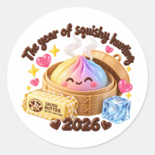 Das Jahr der Squishy-Jagd 2026! Runder Aufkleber