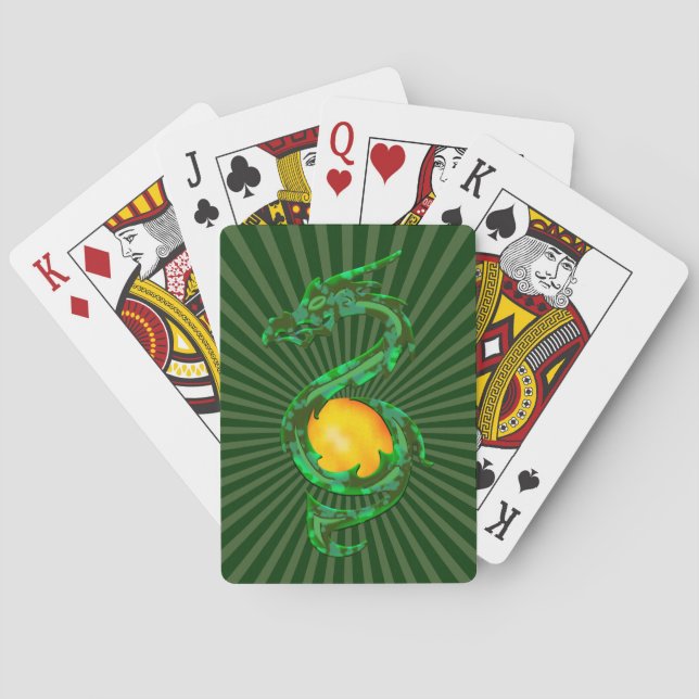 Das Jahr des Drachen-Jade-Grüns Spielkarten (Rückseite)