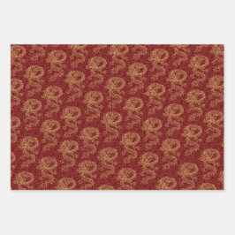 das Jahr des Drachen mit Luxus-Design begrüßen Geschenkpapier Set