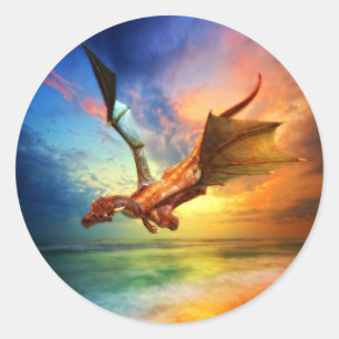 Das Jahr des Drachen Runder Aufkleber