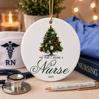 Das Jahr, in dem ich Krankenschwester wurde Weihna Keramik Ornament