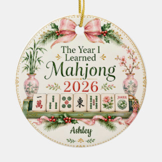 Das Jahr, in dem ich Mahjong lernte - Weihnachtssc Keramik Ornament