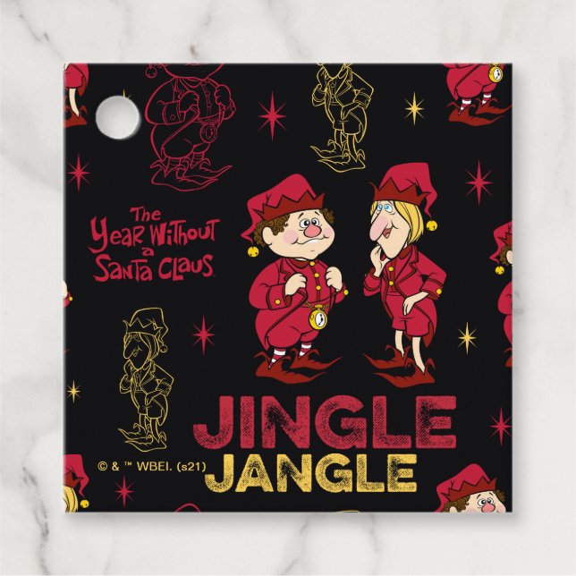 DAS JAHR OHNE SANTA CLAUS™ | Elf Muster Geschenkanhänger (Vorderseite)
