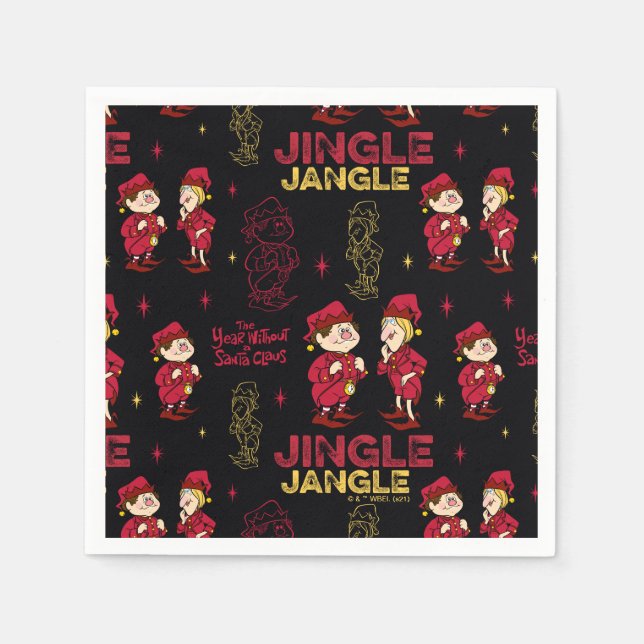 DAS JAHR OHNE SANTA CLAUS™ | Elf Muster Serviette (Vorderseite)