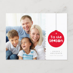 DAS JAHRESCHRISTMAS FOTO Spaß kühn bauble Feiertagspostkarte