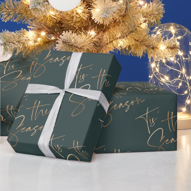 Das Jahreszitat Minimalistische Weihnachten Grün Geschenkpapier (Feiertage)