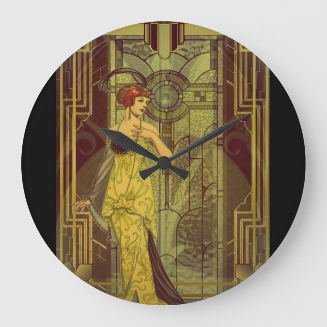 Das Jahrzehnt von Eleganz Große Wanduhr (Vorderseite)